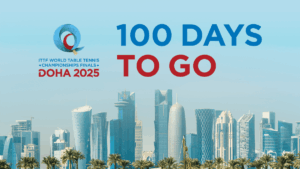 Opisyal nang nagsimula ang countdown! Sa natitirang 100 araw bago ang Final ng ITTF World Table Tennis Championships 2025 sa Doha, lalong tumitindi ang pananabik mula sa mga tagahanga, manlalaro, at mga pederasyon sa buong mundo.