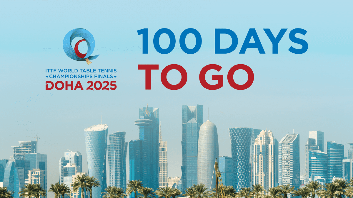 Opisyal nang nagsimula ang countdown! Sa natitirang 100 araw bago ang Final ng ITTF World Table Tennis Championships 2025 sa Doha, lalong tumitindi ang pananabik mula sa mga tagahanga, manlalaro, at mga pederasyon sa buong mundo.